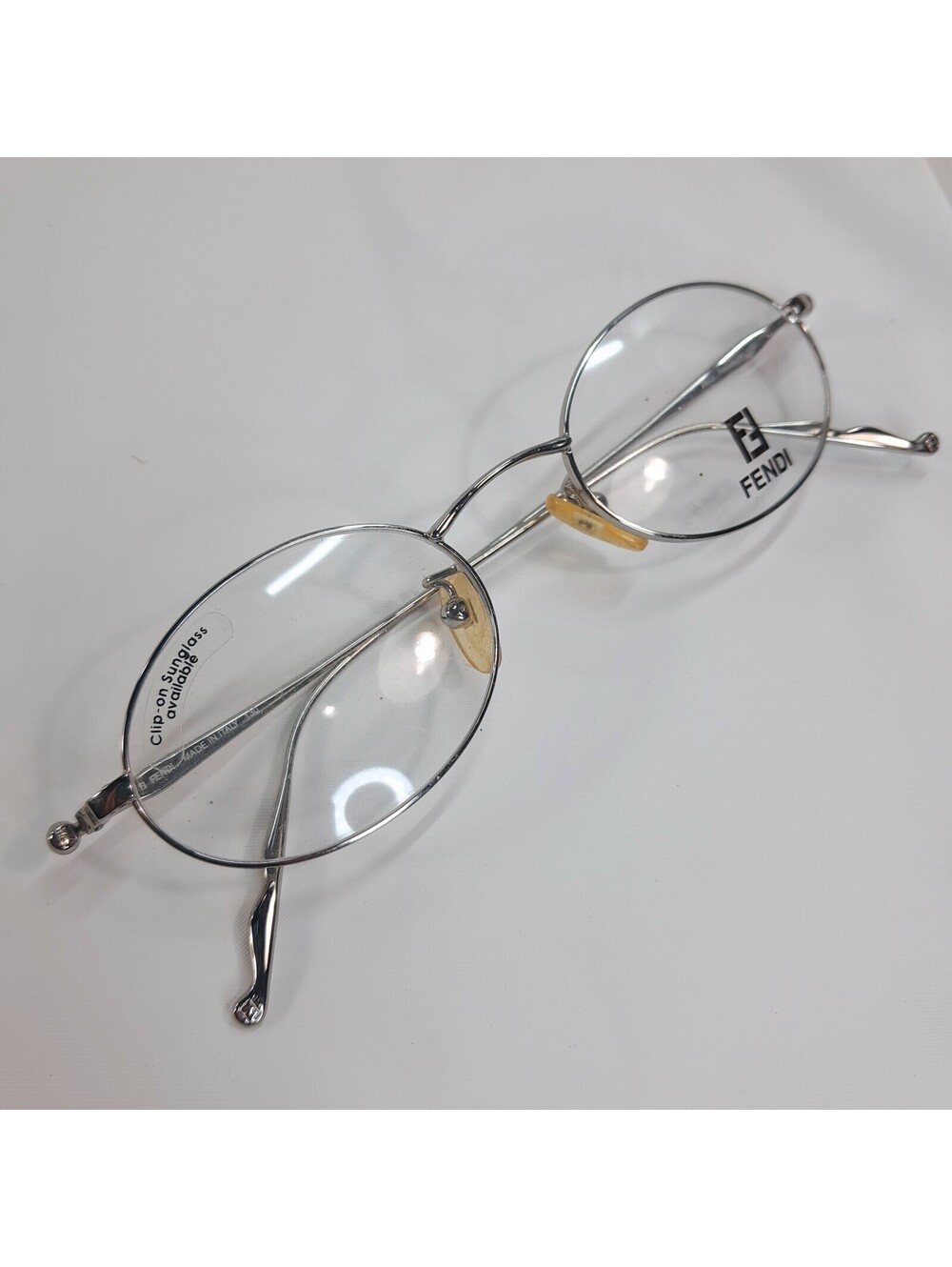 Fendi Eyeglasses Eye Glasses Frames F512 palladium Italy 46-19-130 oval silver